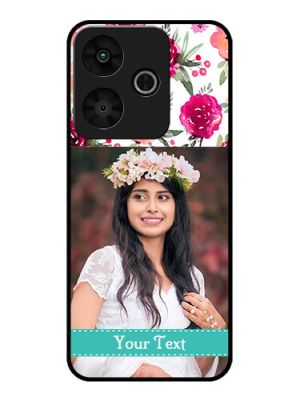 Custom Redmi 13 5G Custom Metal Phone Case - Water Colors Floral Design