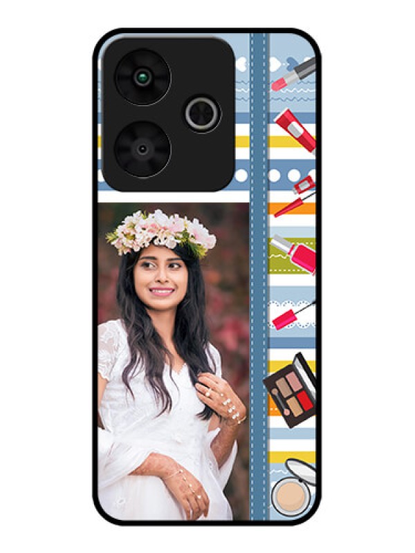 Custom Redmi 13 5G Custom Metal Phone Case - Makeup Icons Design