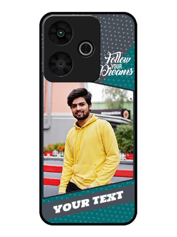 Custom Redmi 13 5G Custom Metal Phone Case - Background Pattern Design With Quote