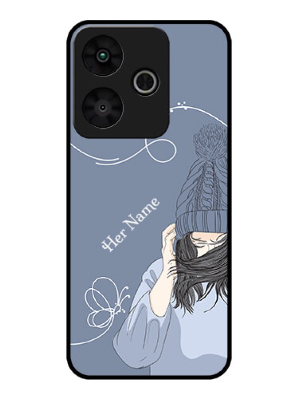 Custom Redmi 13 5G Custom Metal Phone Case - Girl In Winter Outfit Design