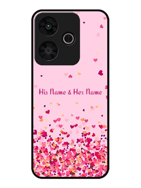 Custom Redmi 13 5G Custom Metal Phone Case - Floating Hearts Design