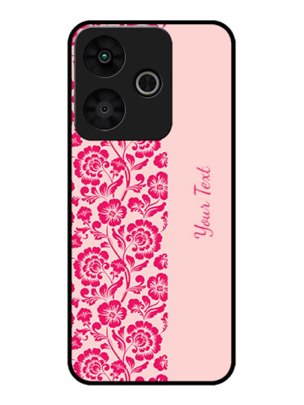 Custom Redmi 13 5G Custom Metal Phone Case - Attractive Floral Pattern Design