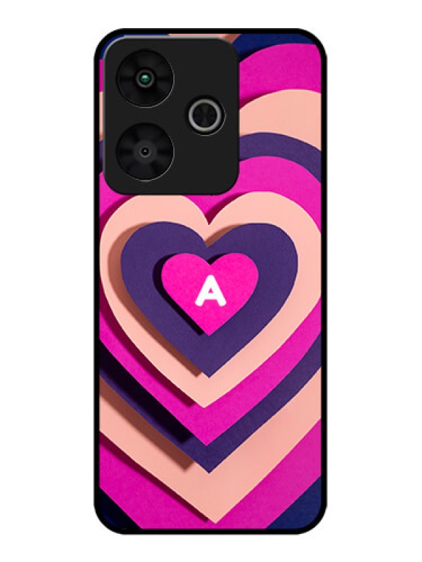 Custom Redmi 13 5G Custom Metal Phone Case - Cute Heart Pattern Design