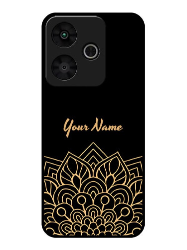 Custom Redmi 13 5G Custom Metal Phone Case - Golden Mandala Design