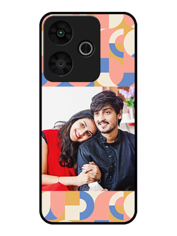 Custom Redmi 13 5G Custom Metal Phone Case - Semi - Circle Maze Pattern Design