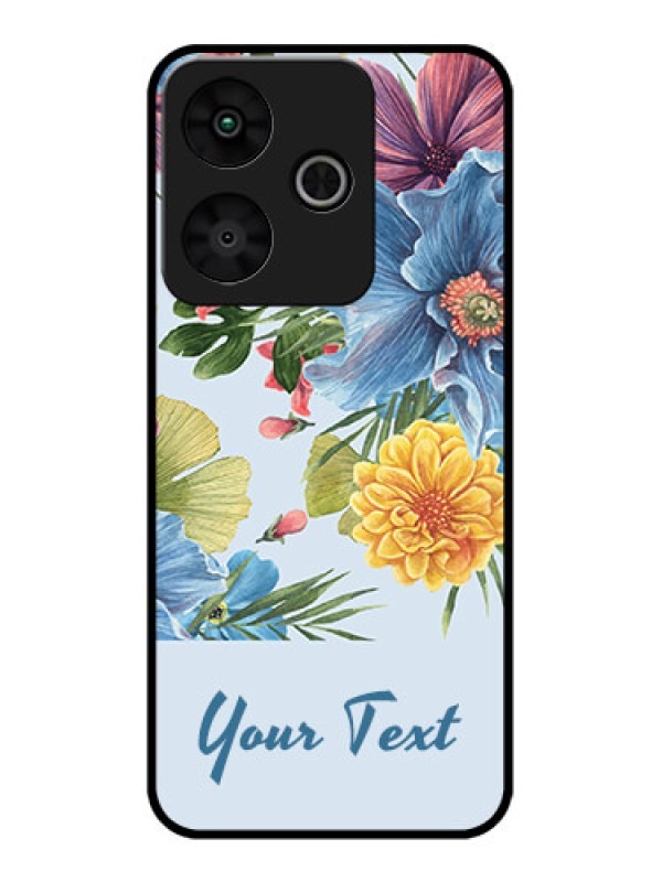 Custom Redmi 13 5G Custom Metal Phone Case - Stunning Watercolored Flowers Painting Design