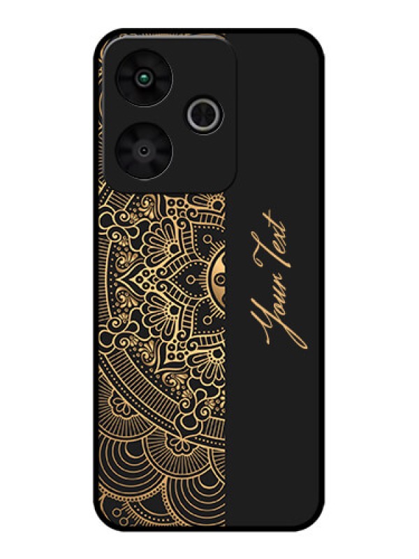 Custom Redmi 13 5G Custom Metal Phone Case - Mandala Art With Custom Text Design