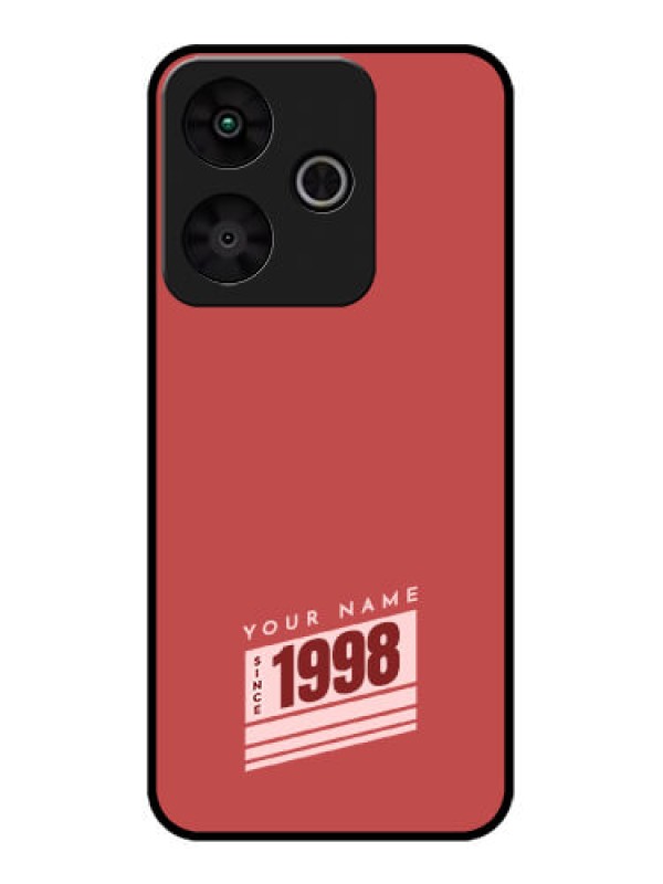 Custom Redmi 13 5G Custom Metal Phone Case - Red Custom Year Of Birth Design