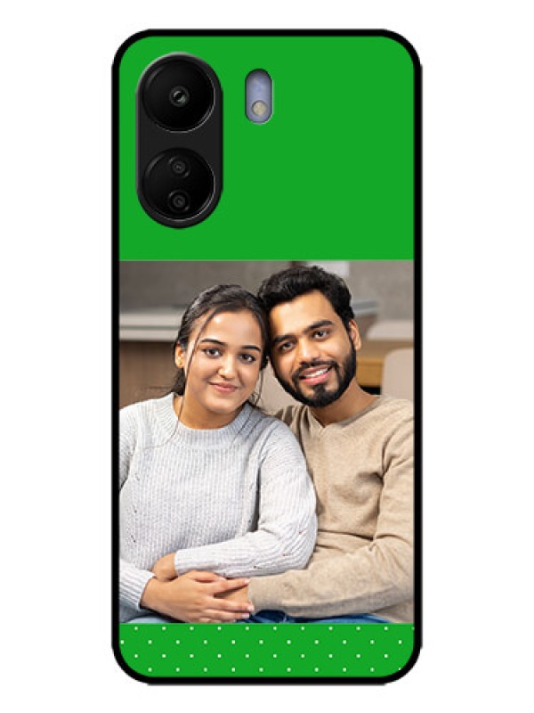 Custom Redmi 13C 4G Custom Metal Phone CaseGreen Pattern Design
