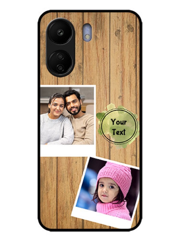 Custom Redmi 13C 4G Custom Metal Phone CaseWooden Texture Design