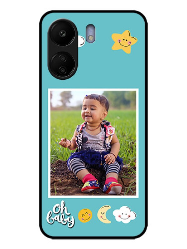 Custom Redmi 13C 4G Custom Metal Phone CaseSmiley Kids Stars Design