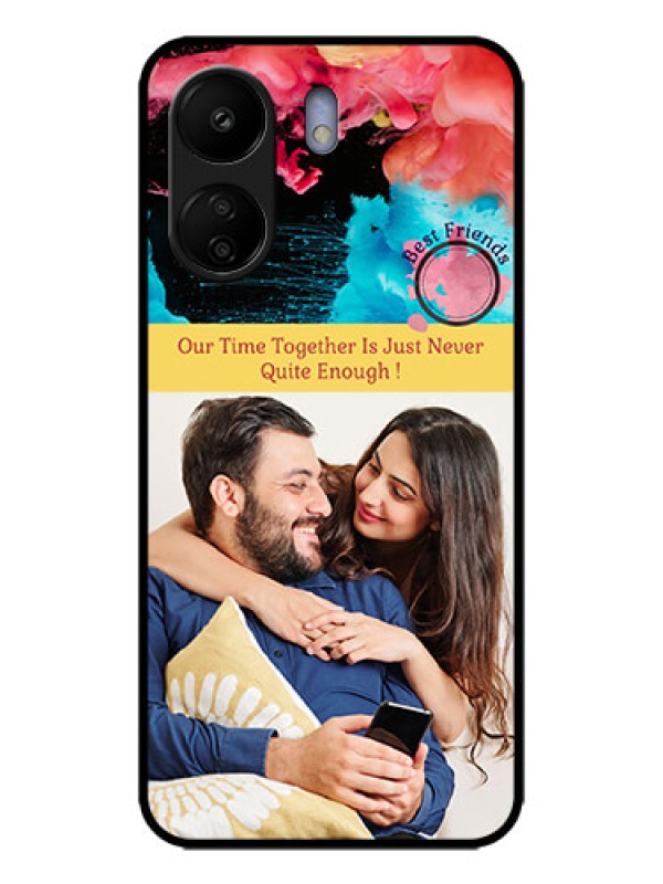 Custom Redmi 13C 4G Custom Metal Phone CaseQuote With Acrylic Painting Design