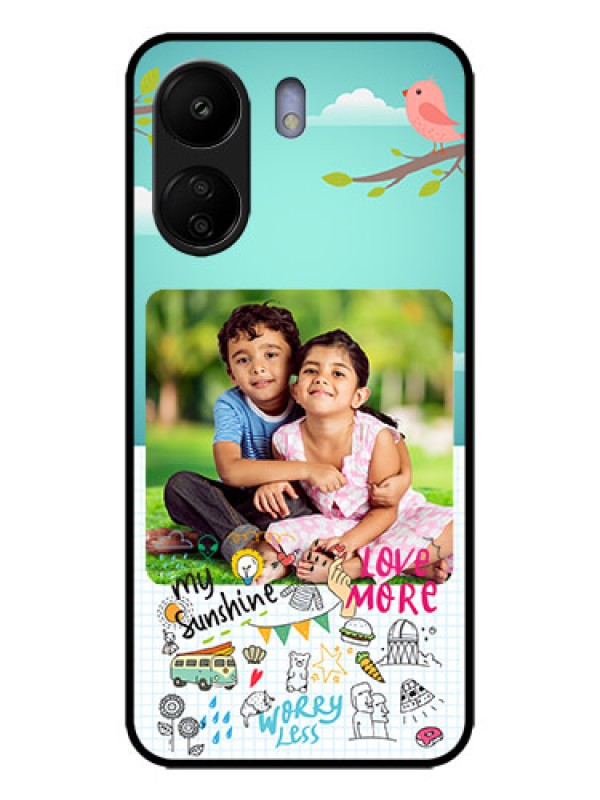 Custom Redmi 13C 4G Custom Metal Phone CaseDoodle Love Design
