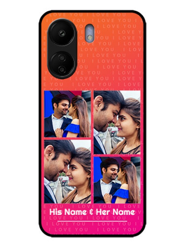 Custom Redmi 13C 4G Custom Metal Phone CaseI Love You Pink Design