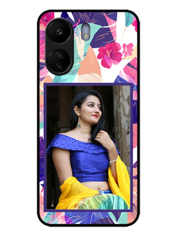 Custom Redmi 13C 4G Custom Metal Phone CaseAbstract Floral Design