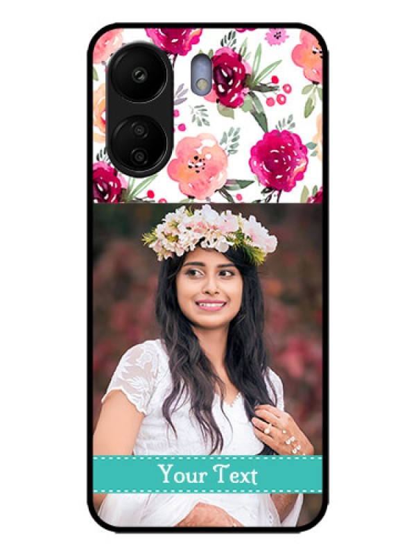 Custom Redmi 13C 4G Custom Metal Phone CaseWater Colors Floral Design