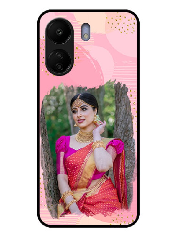Custom Redmi 13C 4G Custom Metal Phone CaseGold Glitter Splash Design