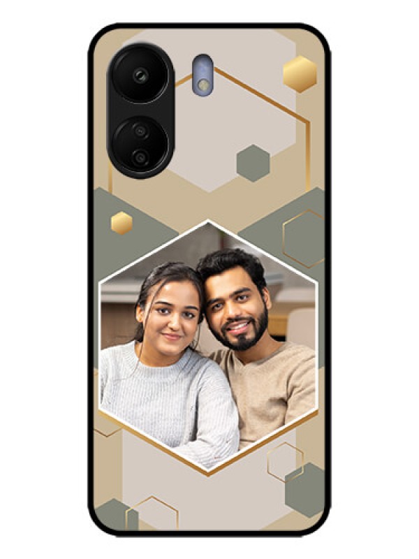 Custom Redmi 13C 4G Custom Metal Phone CaseStylish Hexagon Pattern Design