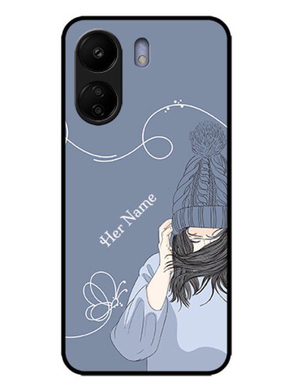 Custom Redmi 13C 4G Custom Metal Phone CaseGirl In Winter Outfit Design