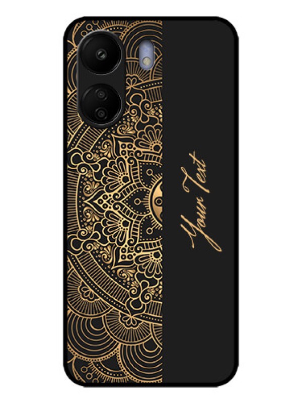 Custom Redmi 13C 4G Custom Metal Phone CaseMandala Art With Custom Text Design