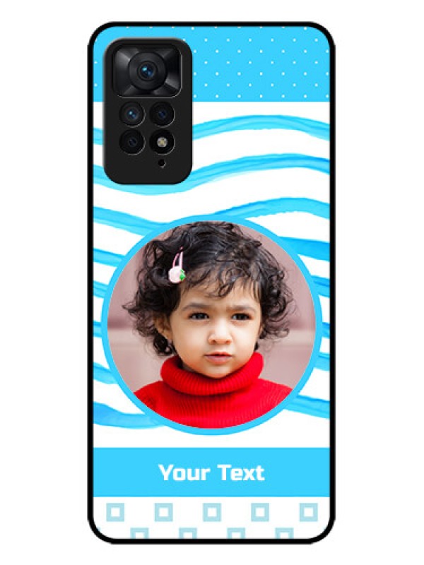 Custom Redmi Note 11 Pro Plus 5G Custom Metal Phone Case - Simple Blue Case Design