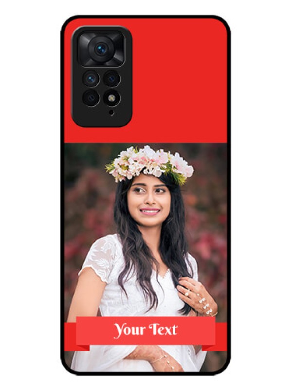Custom Redmi Note 11 Pro Plus 5G Custom Metal Phone Case - Simple Red Color Design