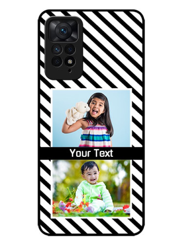 Custom Redmi Note 11 Pro Plus 5G Custom Metal Phone Case - Black And White Stripes Design