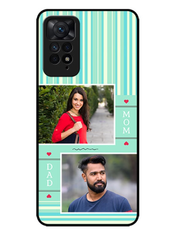 Custom Redmi Note 11 Pro Plus 5G Custom Metal Phone Case - Mom and Dad Pic Design