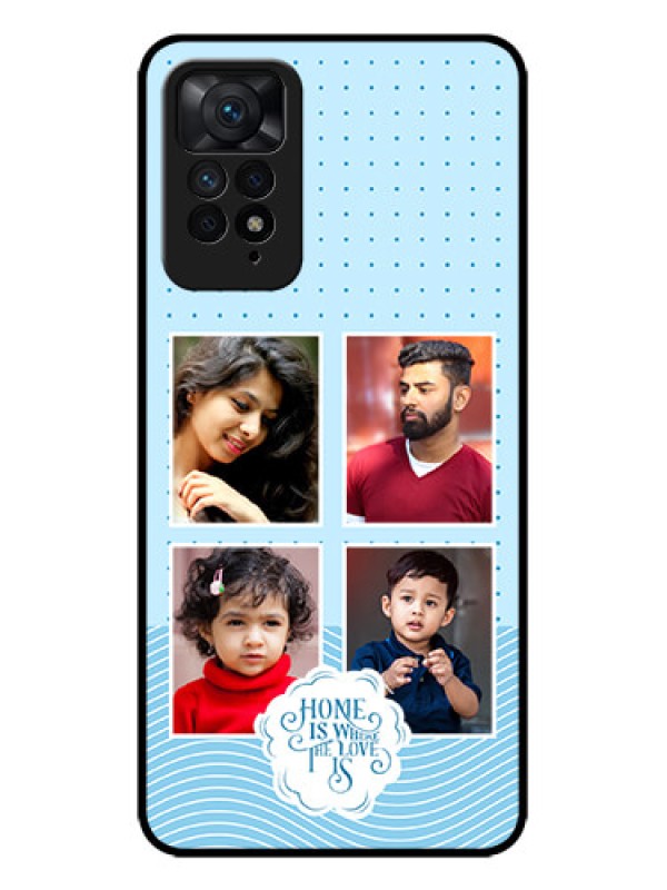Custom Redmi Note 11 Pro Plus 5G Custom Metal Phone Case - Cute Love Quote With 4 Pic Upload Design