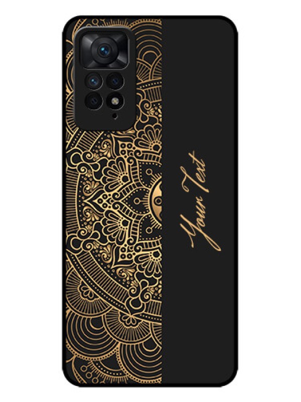 Custom Redmi Note 11 Pro Plus 5G Custom Metal Phone Case - Mandala Art With Custom Text Design