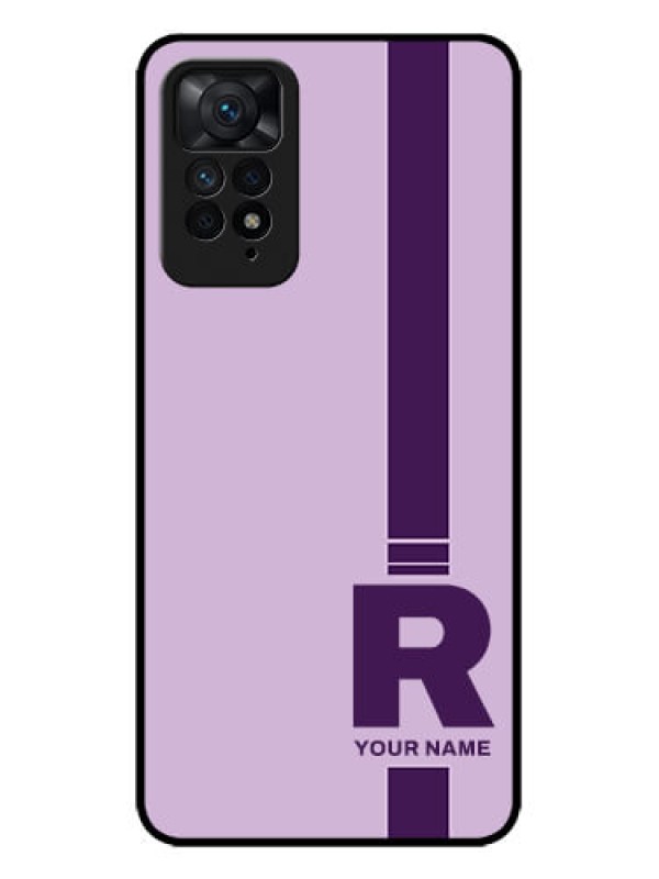 Custom Redmi Note 11 Pro Plus 5G Custom Metal Phone Case - Simple Dual Tone Stripe With Name Design