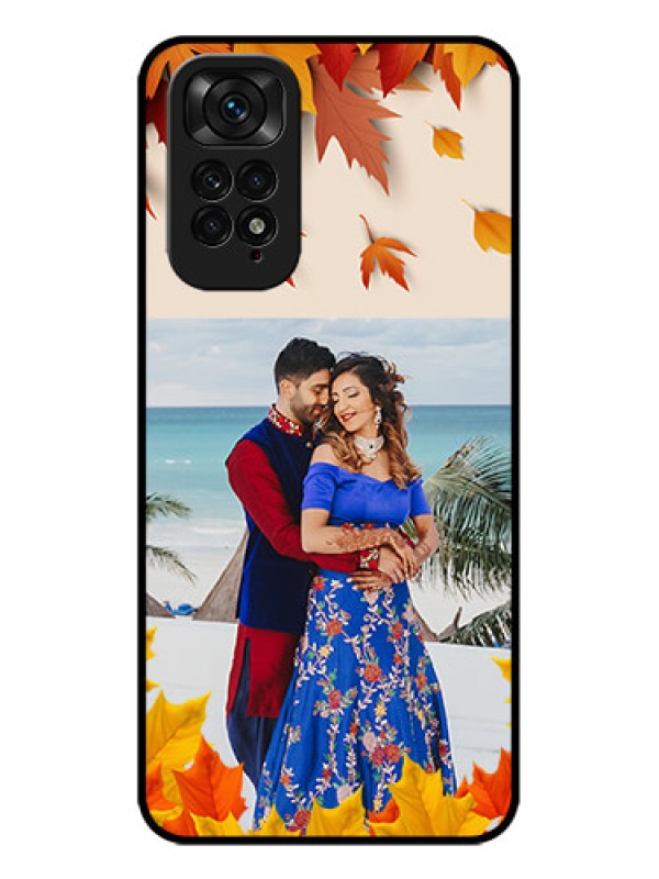 Custom Redmi Note 11 Custom Metal Phone CaseAutumn Maple Leaves Design