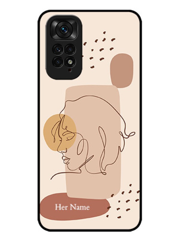 Custom Redmi Note 11 Custom Metal Phone CaseCalm Woman Line Art Design