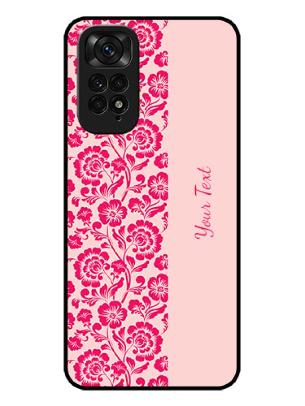 Custom Redmi Note 11 Custom Metal Phone CaseAttractive Floral Pattern Design