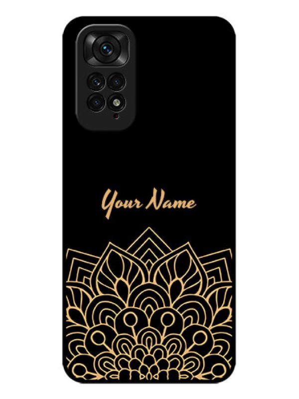 Custom Redmi Note 11 Custom Metal Phone CaseGolden Mandala Design
