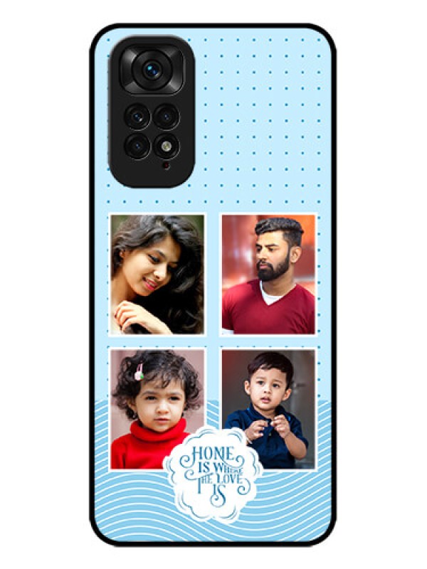 Custom Redmi Note 11 Custom Metal Phone CaseCute Love Quote With 4 Pic Upload Design