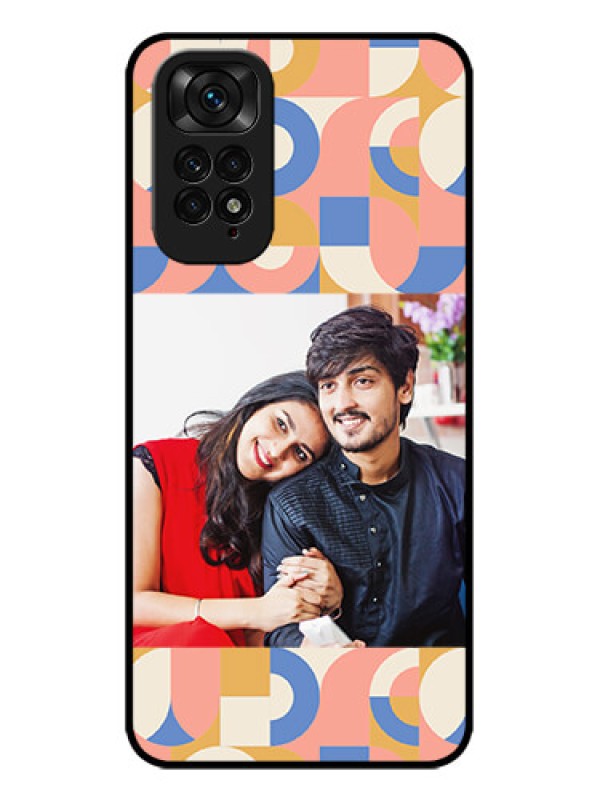 Custom Redmi Note 11 Custom Metal Phone CaseSemi - Circle Maze Pattern Design