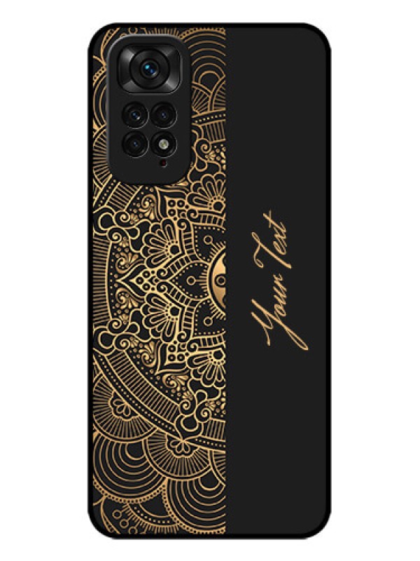 Custom Redmi Note 11 Custom Metal Phone CaseMandala Art With Custom Text Design