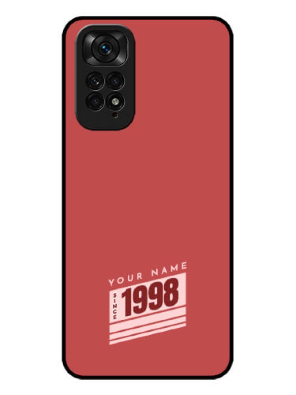 Custom Redmi Note 11 Custom Metal Phone CaseRed Custom Year Of Birth Design