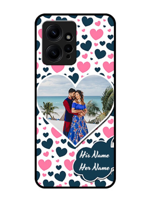Custom Redmi Note 12 4G Custom Metal Phone CasePink and Blue Heart Design
