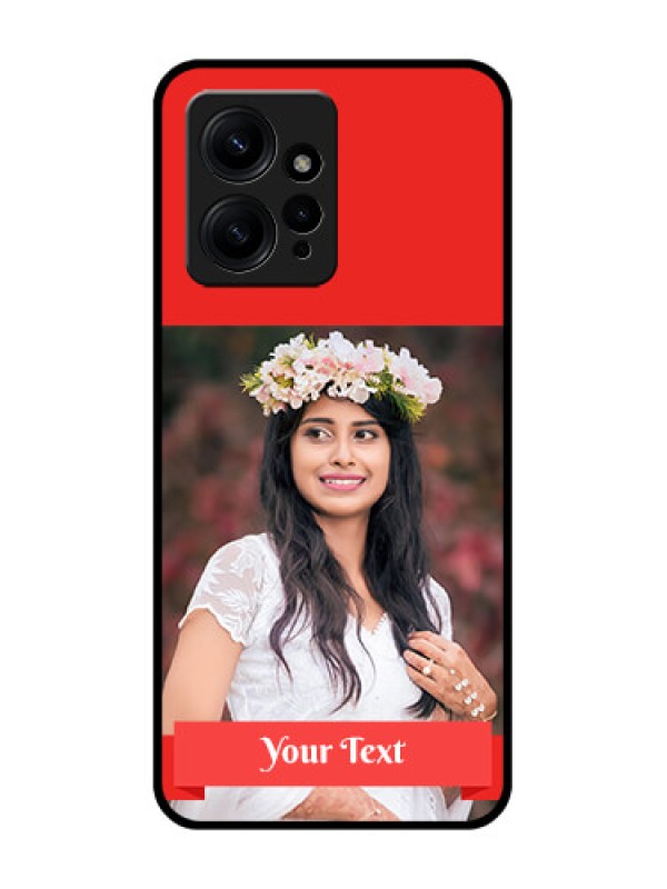 Custom Redmi Note 12 4G Custom Metal Phone CaseSimple Red Color Design