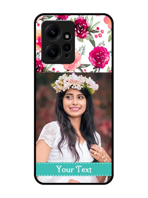 Custom Redmi Note 12 4G Custom Metal Phone CaseWater Colors Floral Design