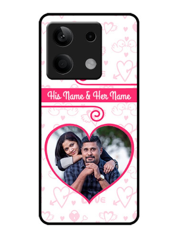 Custom Redmi Note 13 5G Custom Metal Phone CaseHeart Shape Love Design