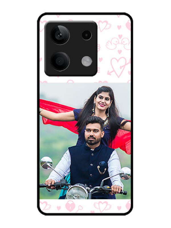 Custom Redmi Note 13 5G Custom Metal Phone CasePink Flying Heart Design