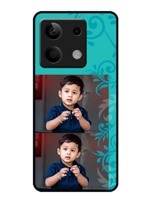 Custom Redmi Note 13 5G Custom Metal Phone CaseWith Photo And Green Floral Design