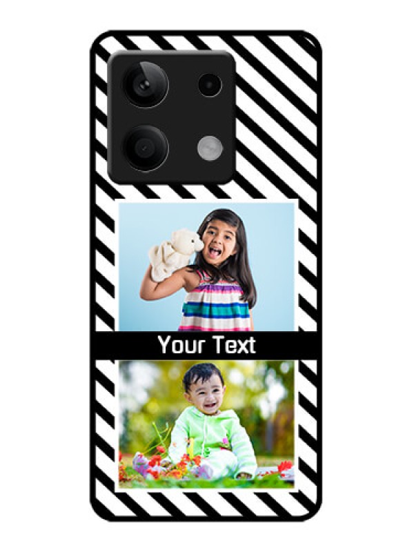 Custom Redmi Note 13 5G Custom Metal Phone CaseBlack And White Stripes Design