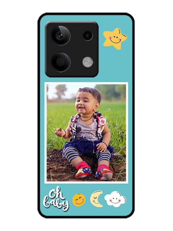Custom Redmi Note 13 5G Custom Metal Phone CaseSmiley Kids Stars Design