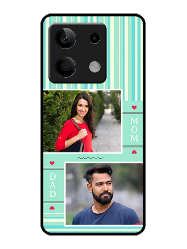 Custom Redmi Note 13 5G Custom Metal Phone CaseMom and Dad Pic Design
