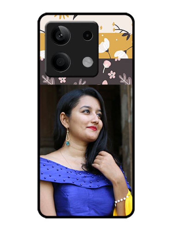 Custom Redmi Note 13 5G Custom Metal Phone CaseStylish Floral Design