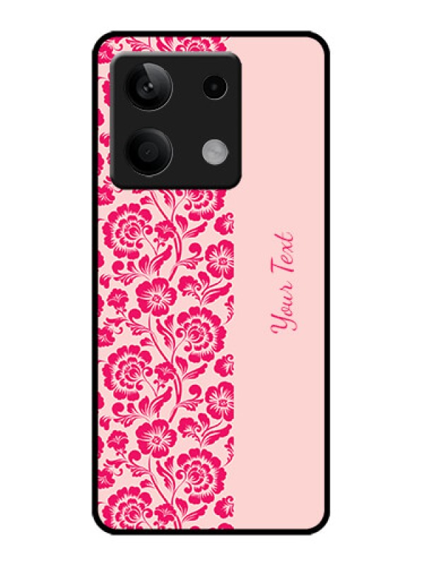 Custom Redmi Note 13 5G Custom Metal Phone CaseAttractive Floral Pattern Design